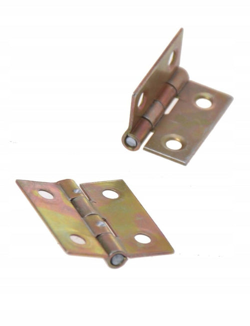 Zawiasy zawias splatany 25 x 25mm meblowy skrzyniowy ocynk złoty 100 szt