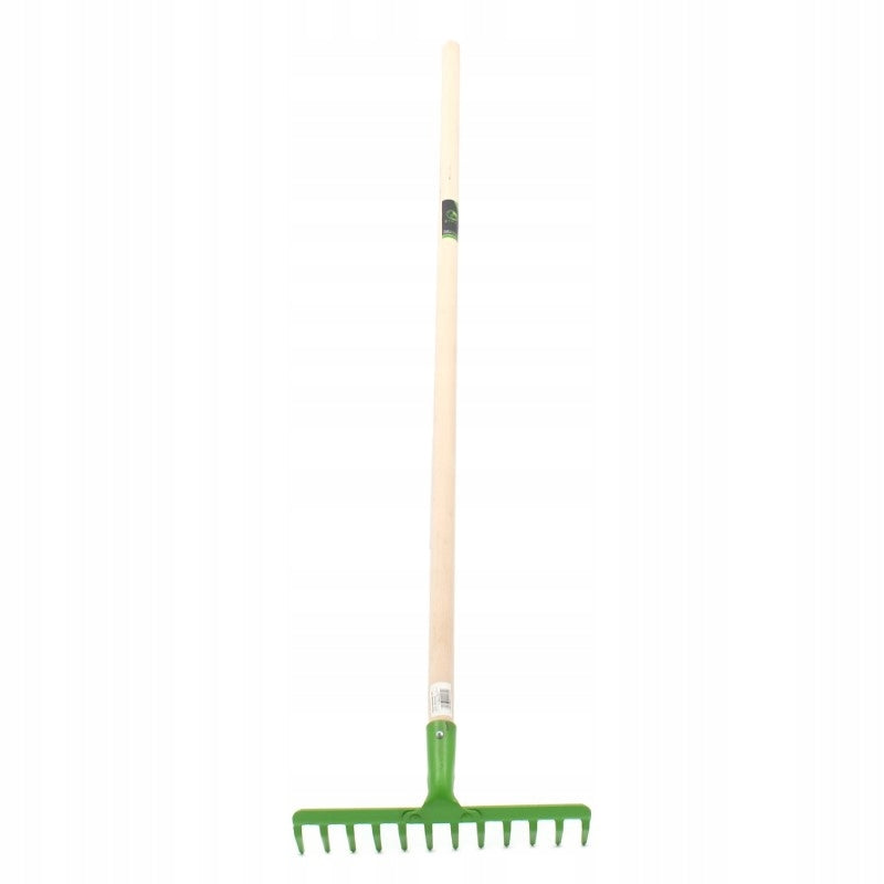 Grabie metalowe 12 zębów XL z trzonkiem drewnianym 130cm, do grabienia