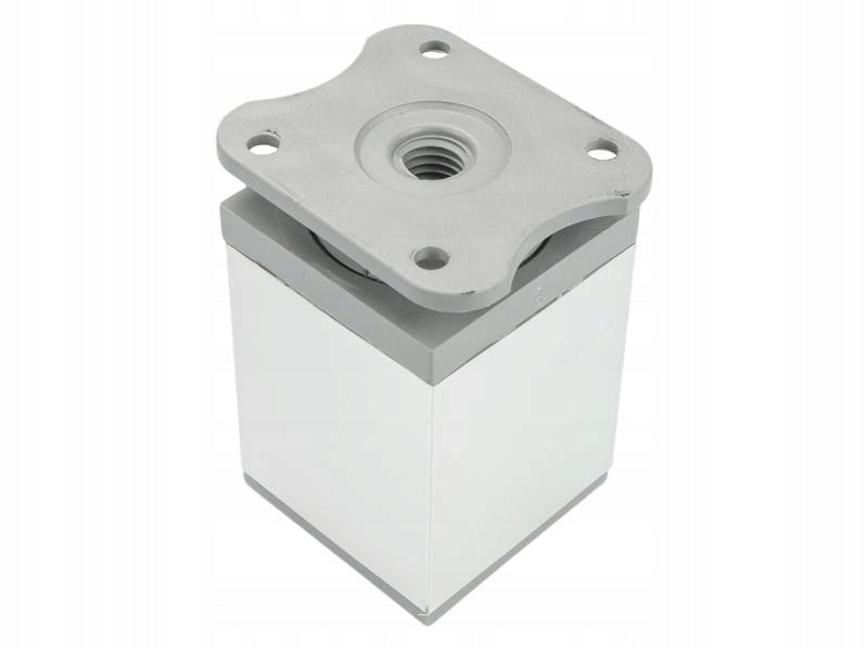 4 x nóżka meblowa z aluminium KWADRATOWA z regulacją 4x4/H-6cm chrom/popiel