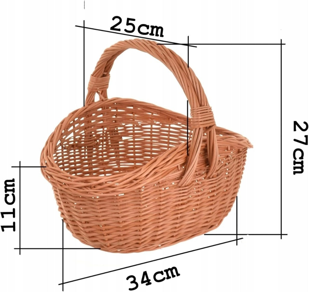 Aqbau kosz wiklinowy brązowy naturalny wielkanocny koszyczek rozmiar S-34cm