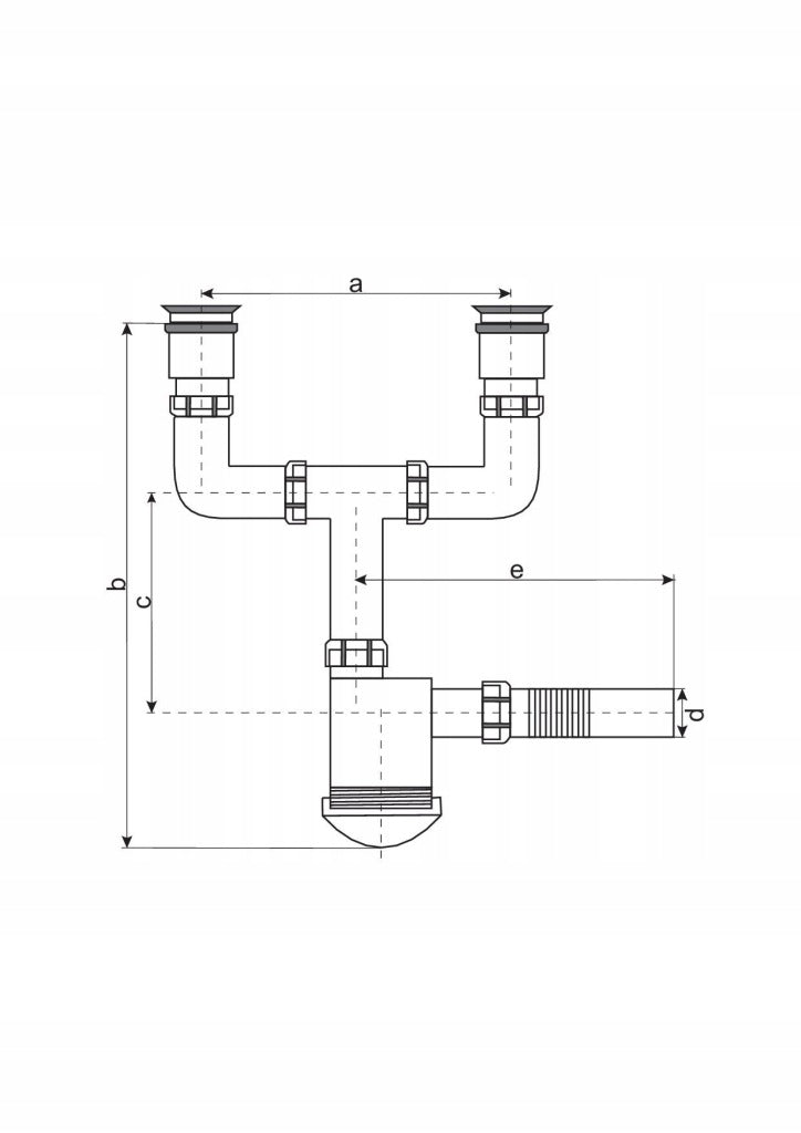 Aqbau syfon zlew podwójny z wyjściem na pralkę sitko metalowe