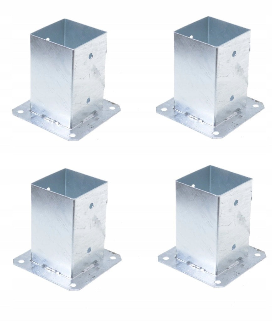 Aqbau zestaw 4 szt wspornik słupka ogrodowy kotwa tuleja gruntowa 80mm stal