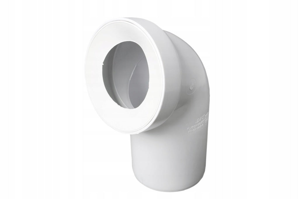 Aqbau kolano WC Ø 110mm 45 stopni białe mocne z tworzywa