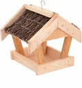 Aqbau mały drewniany karmnik dla ptaków do zawieszenia 18,5 x 16 x 14 cm