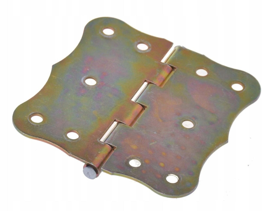 Zawias budowlany ozdobny skrzyniowy meblowy 100x100mm RETRO żółty ocynk