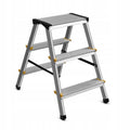 Drabinka aluminium podest dwustronna 60cm stabilna 2 stopnie składana