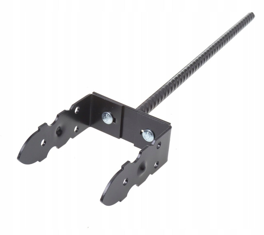 Podstawa słupa z prętem kotwa regulowana 0 - 140mm x 500mm czarna RETRO