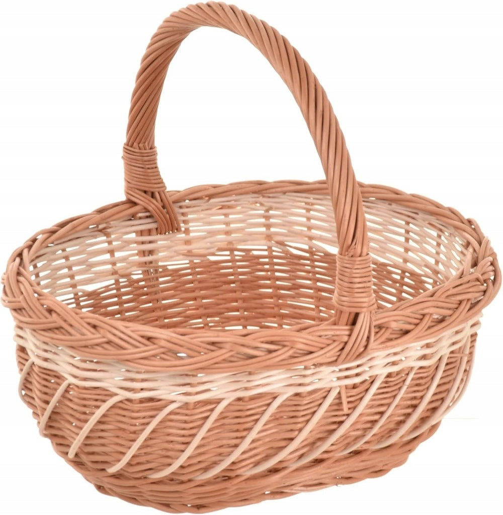 Aqbau kosz wiklinowy dwukolorowy naturalny wielkanocny koszyczek 34cm