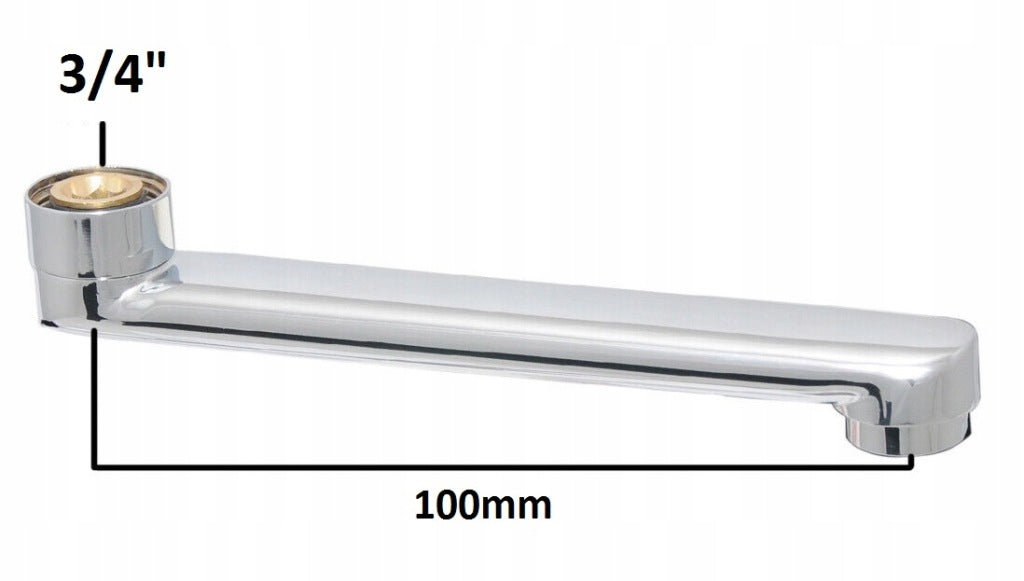 Wylewka do kranu baterii ściennej kuchenna umywalkowa 3/4" 100mm