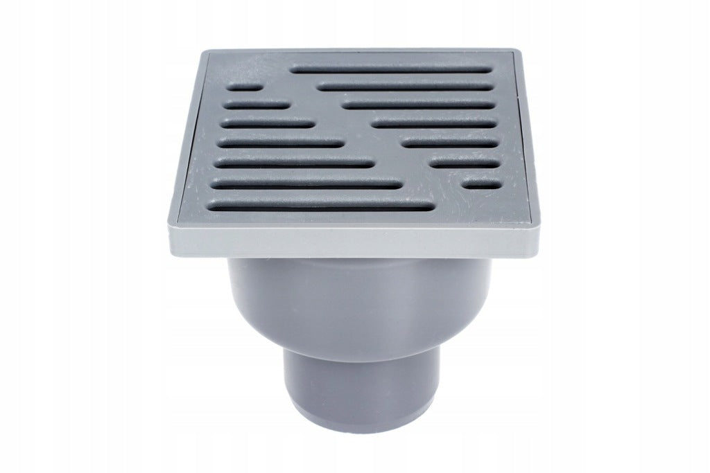 Aqbau kratka kanalizacyjna, ruszt plastikowy śr.50mm, 10x10 cm SZARA prosta