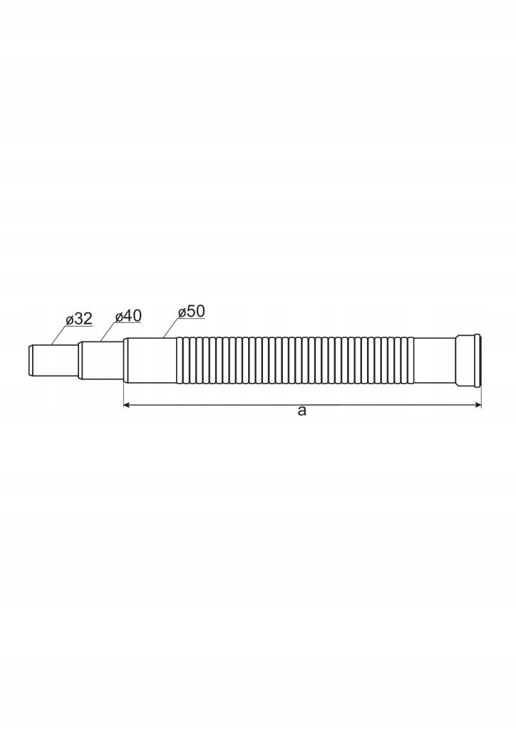 Aqbau Sztucer kanalizacyjny redukcyjny Ø 50/40/32 do łączenia rur 500mm