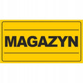 Tablica MAGAZYN (12x22cm) żółta na posejsę, dom, ogrodzenie solidna
