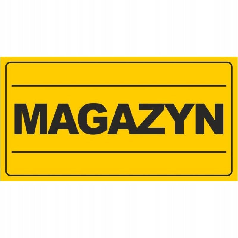 Tablica MAGAZYN (12x22cm) żółta na posejsę, dom, ogrodzenie solidna