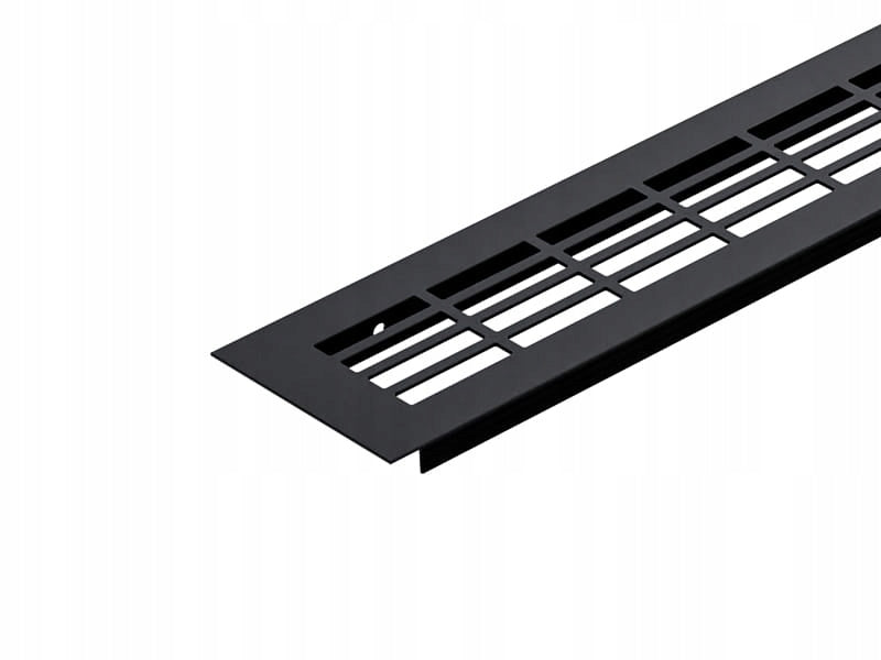 Kratka wentylacyjna z aluminium do mebli szeroka 480x60mm wentylacja Czarny