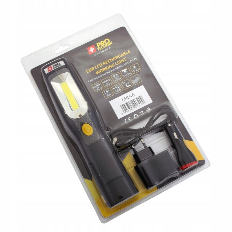 Aqbau lampa warsztatowa 3W COB + 6 LED akumulatorowa bezprzewodowa latarka