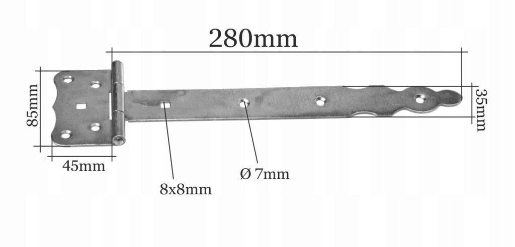 Zawias altanowy budowlany drzwiowy skrzyniowy meblowy czarny 300mm
