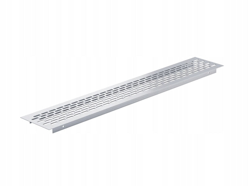 Kratka wentylacyjna z aluminium meblowa 480x80 mm - wentylacja, Chrom mat