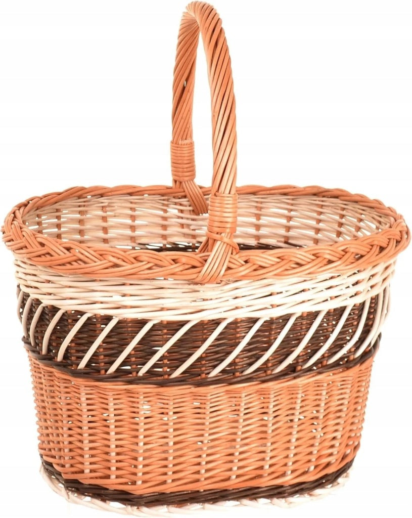 Aqbau koszyk wiklinowy 38 cm wielkanocny na zakupy na grzyby kosz mocny