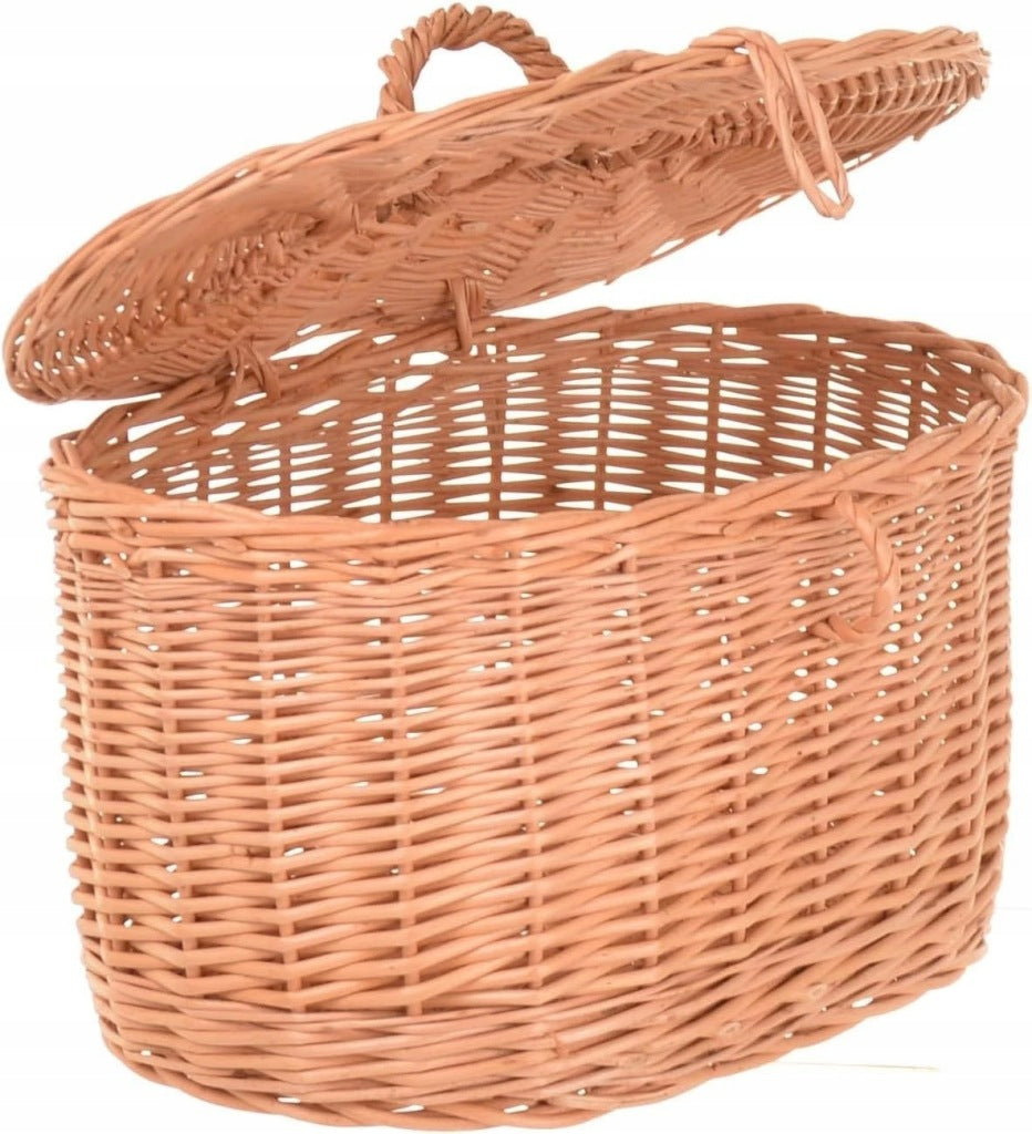 Aqbau koszyczek kosmetyczny wiklinowy z pokrywką kosz łazienkowy boho