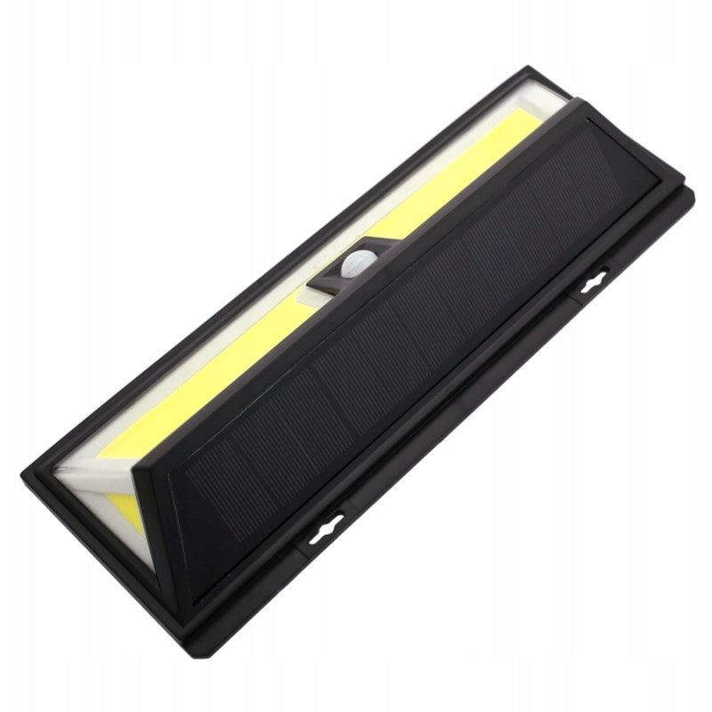 Aqbau lampa solarna szeroka 30cm ogrodowa na podwórko zawieszana czujnik