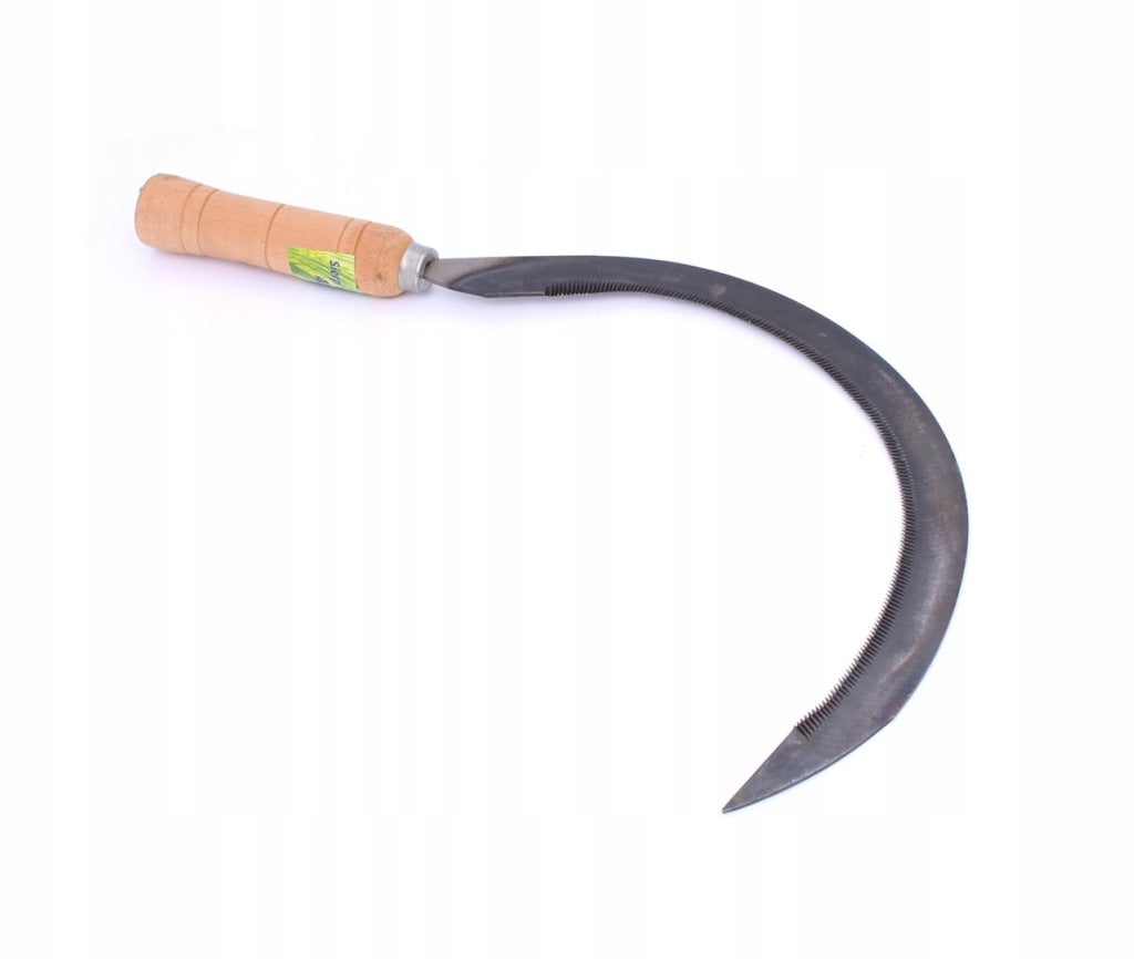 Sierp ogrodowy ząbkowany 45cm narzędzie do koszenia solidny stalowy kosa