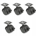 Kółko obrotowe z płytką i hamulcem 40mm, do fotela, metalowe, 5 SZTUK