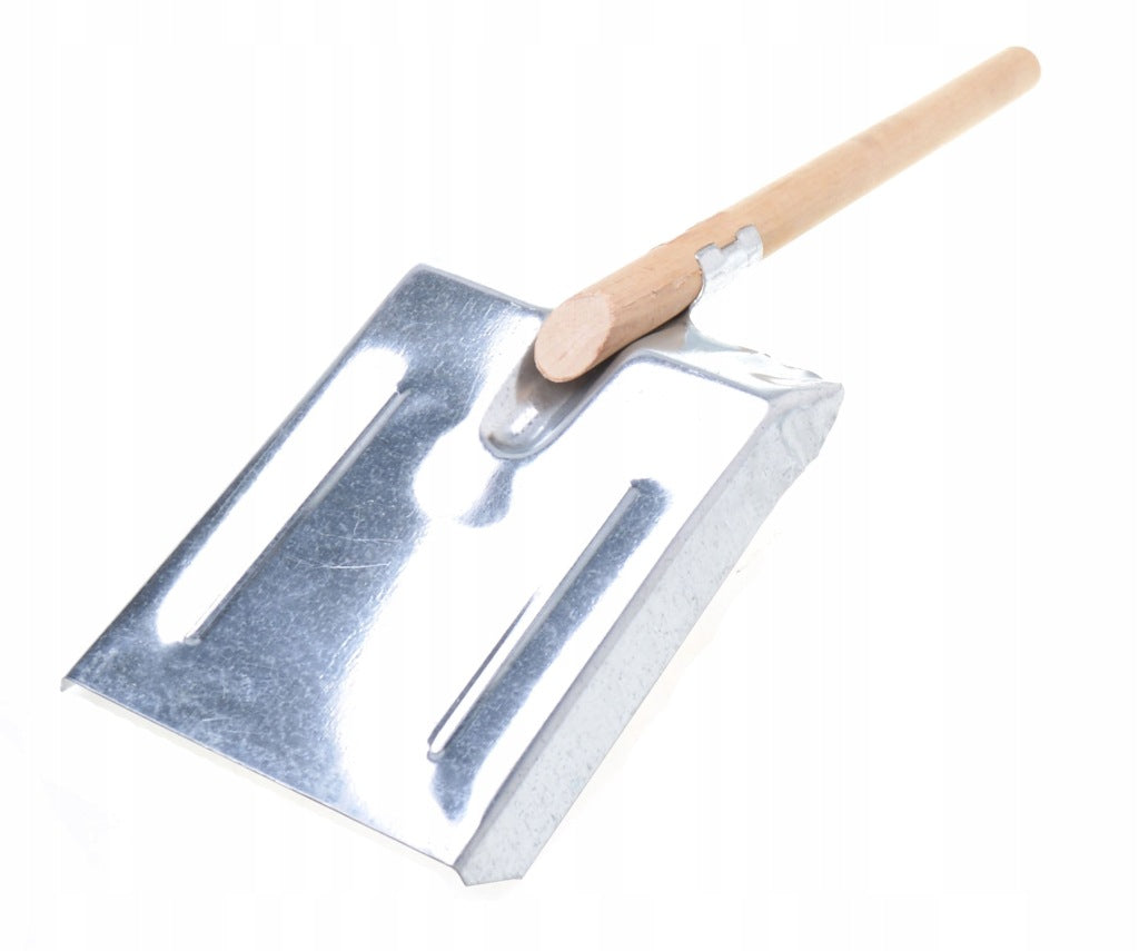 Łopatka do węgla, popiołu 67 cm, mocna i trwała szufelka ocynk i drewno