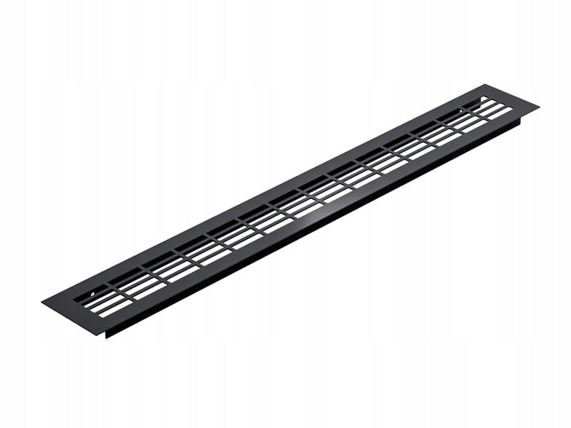 Kratka wentylacyjna z aluminium do mebli szeroka 480x60mm wentylacja Czarny