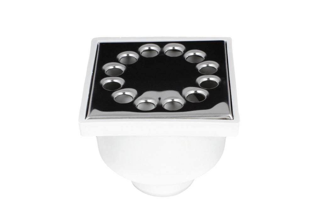 Aqbau kratka kanalizacyjna prosta, ruszt metalowy śr.50 mm, 10x10 cm