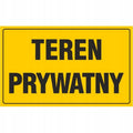 Tablica TEREN PRYWATNY (20x33)cm żółta na posejsę, dom, ogrodzenie