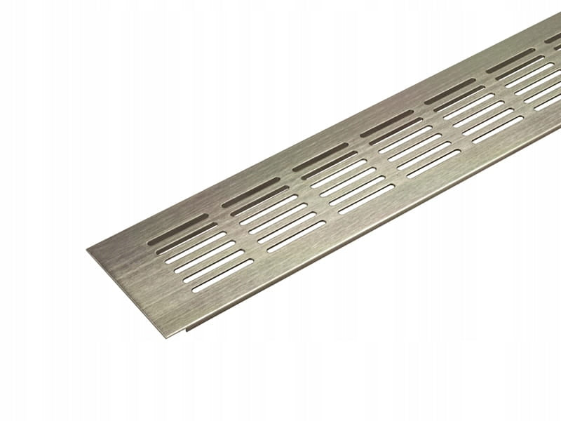 Kratka wentylacyjna aluminium duża meblowa 600x60 mm - wentylacja Nikiel