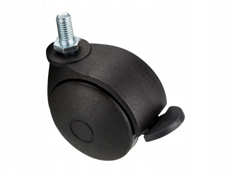 Kółko obrotowe meblowe z gwintem M8 + hamulec 50 mm do fotela metal1 sztuka