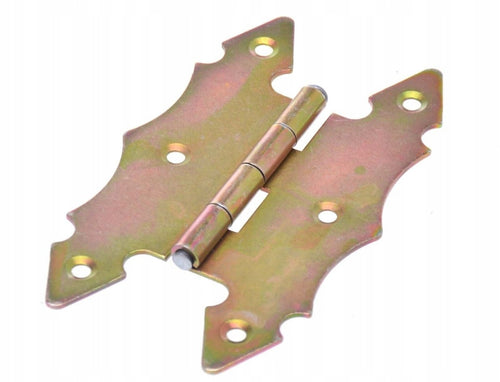 Zawias budowlany meblowy skrzyniowy retro ozdobny żółty ocynk 130 x 80mm