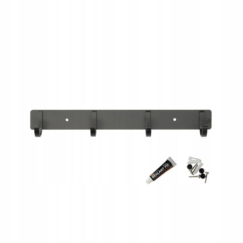 Aqbau metalowy wieszak szeregowy czarny 4 haki 28,5 cm mocny i solidny