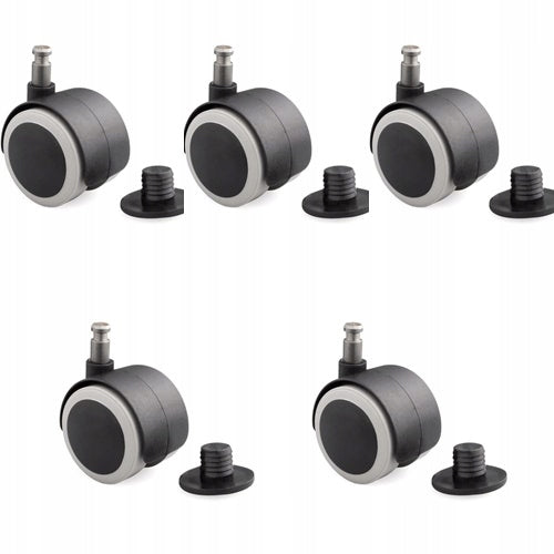 Kółko obrotowe gumowane z bolcem 40mm do fotela meblowe mocne 5 SZTUK