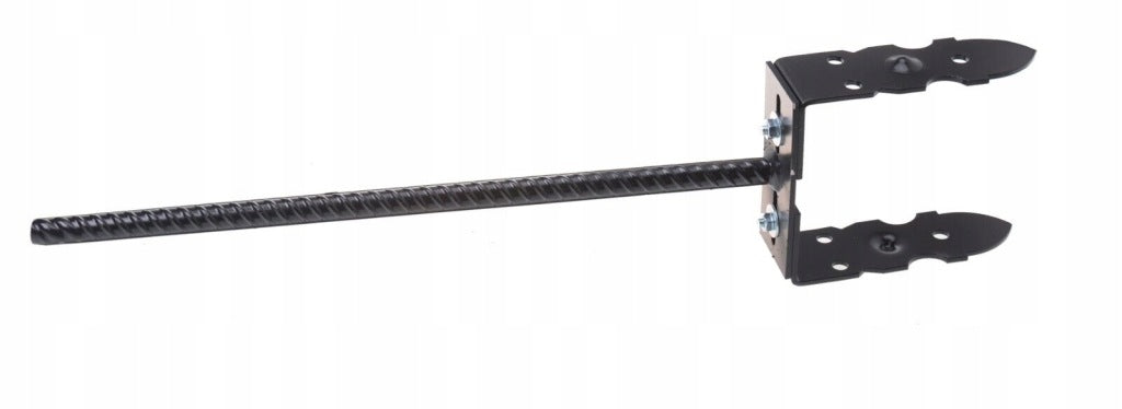 Podstawa słupa z prętem kotwa regulowana 0 - 140mm x 500mm czarna RETRO