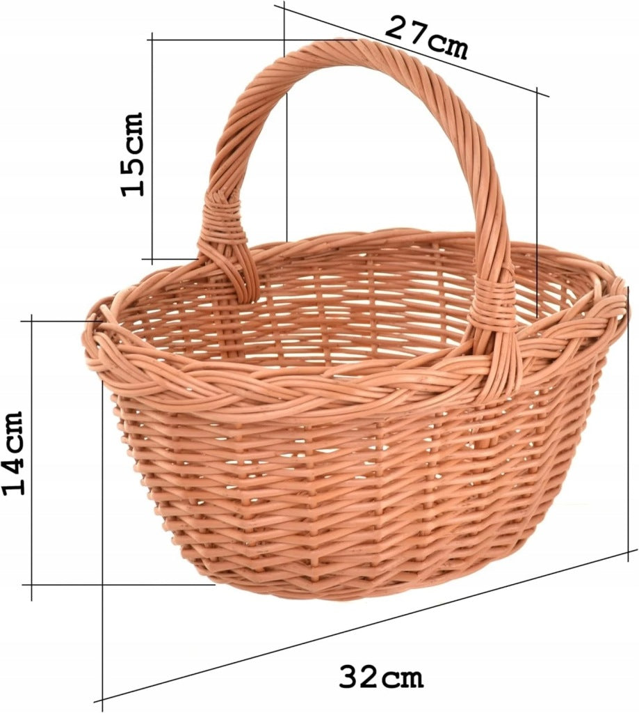 Aqbau kosz wiklinowy brązowy naturalny wielkanocny koszyczek zgrabny 32cm
