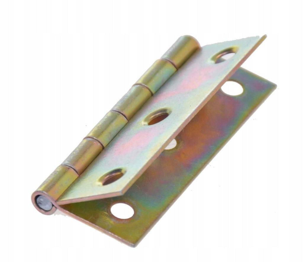 Zawiasy zawias splatany 60 x 42mm meblowy budowlany ocynk złoty 100 szt