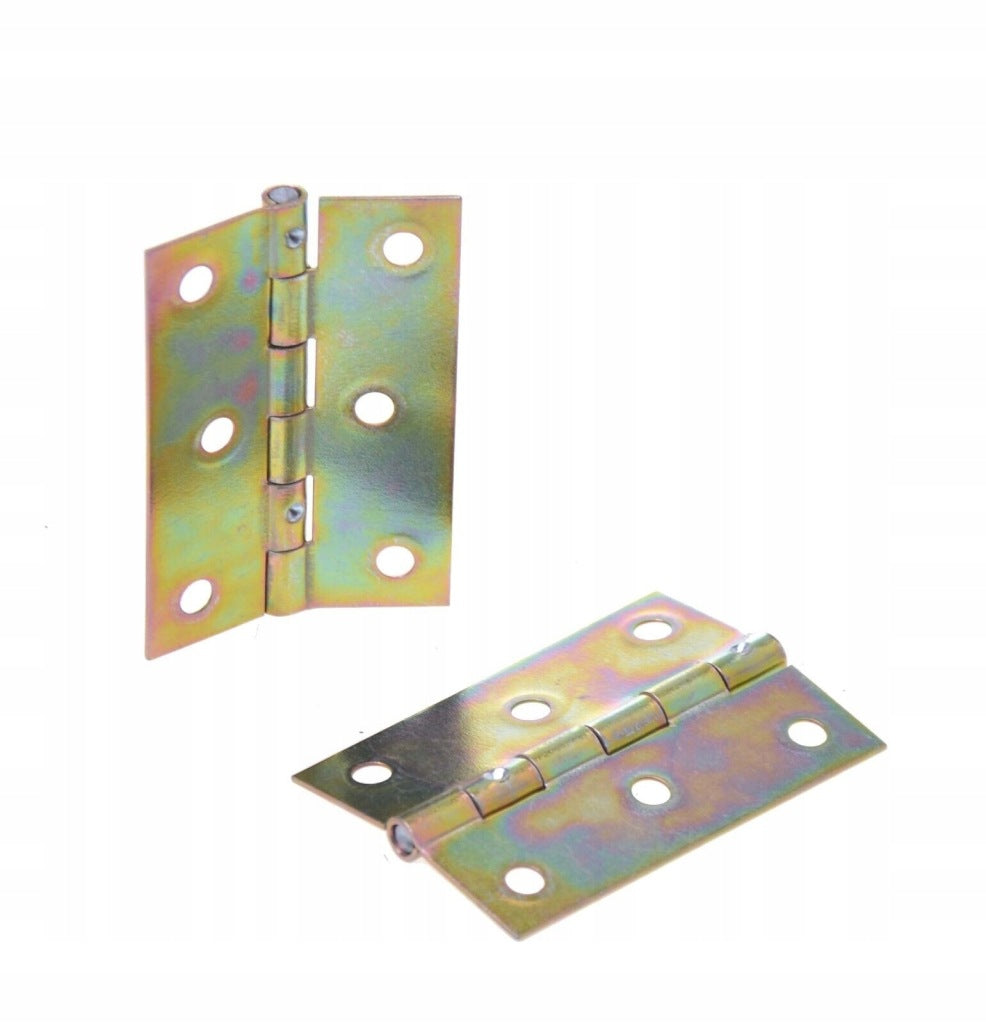 Zawiasy zawias splatany 60 x 42mm meblowy skrzyniowy ocynk złoty 50 szt