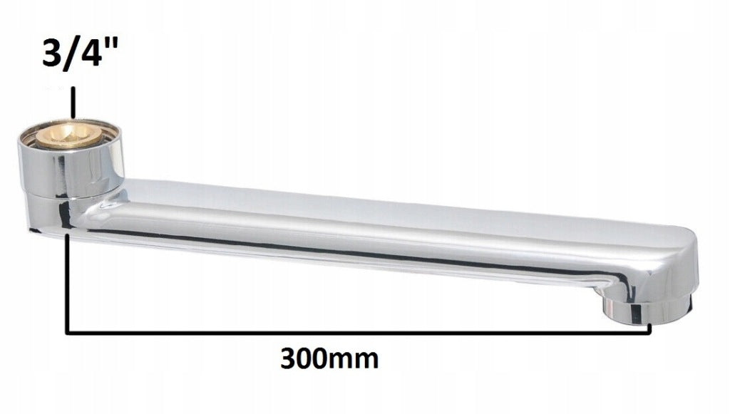 Wylewka do kranu baterii ściennej kuchenna umywalkowa 3/4" 300mm