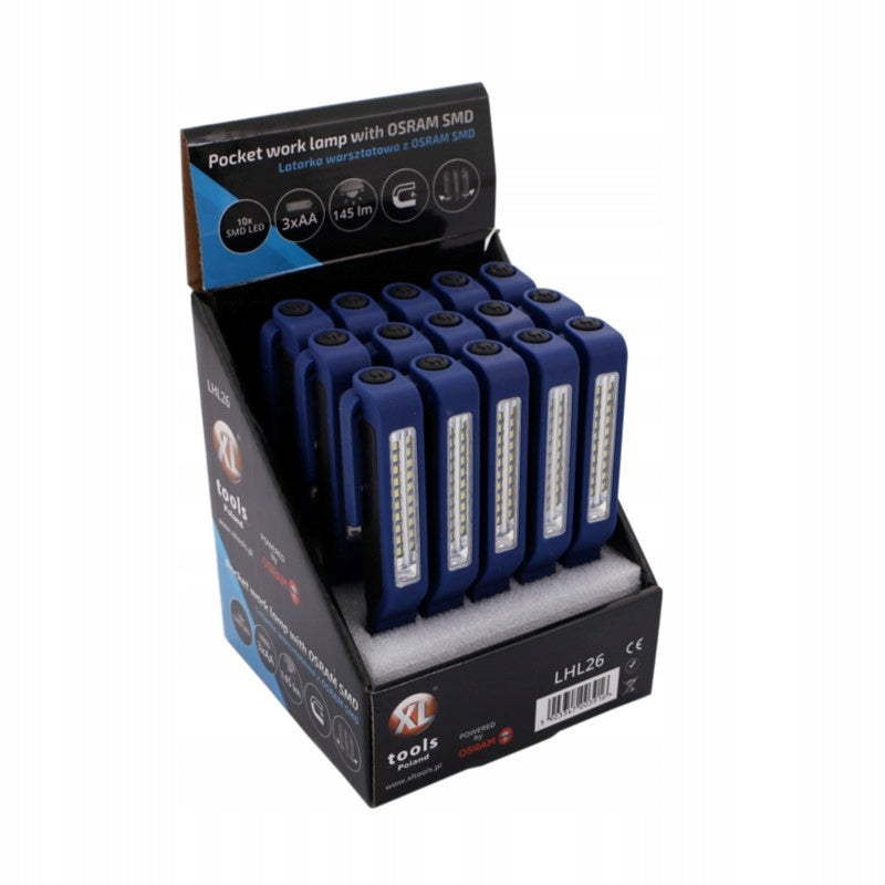 Aqbau mini latarka lampka warsztatowa diody 10 LED mocowanie na magnes
