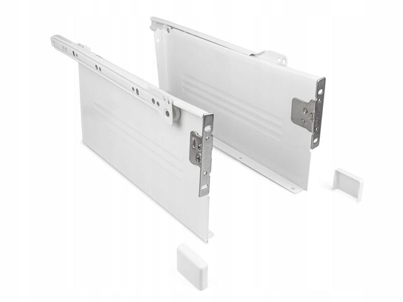 Prowadnica stalowa METALBOX rolkowa do szuflad z frontem 150*400 biały