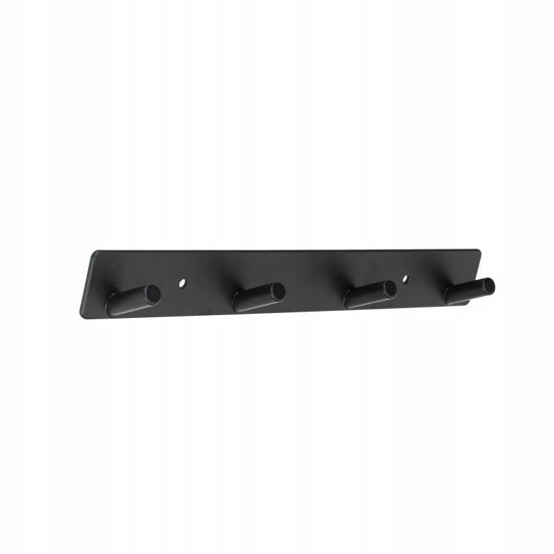 Aqbau metalowy wieszak szeregowy czarny 4 OKRĄGŁE haki 28,5 cm mocny