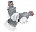Aqbau White Line Trójnik do węża z zaworami GW 1″ / 3/4″ z redukcją