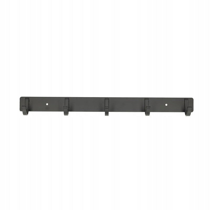 Aqbau metalowy wieszak szeregowy czarny 5 haków 36,5 cm mocny i solidny