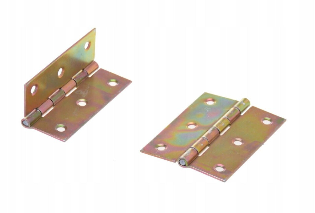 Zawias splatany 80 x 60mm budowlany meblowy skrzyniowy ocynk złoty 50 szt