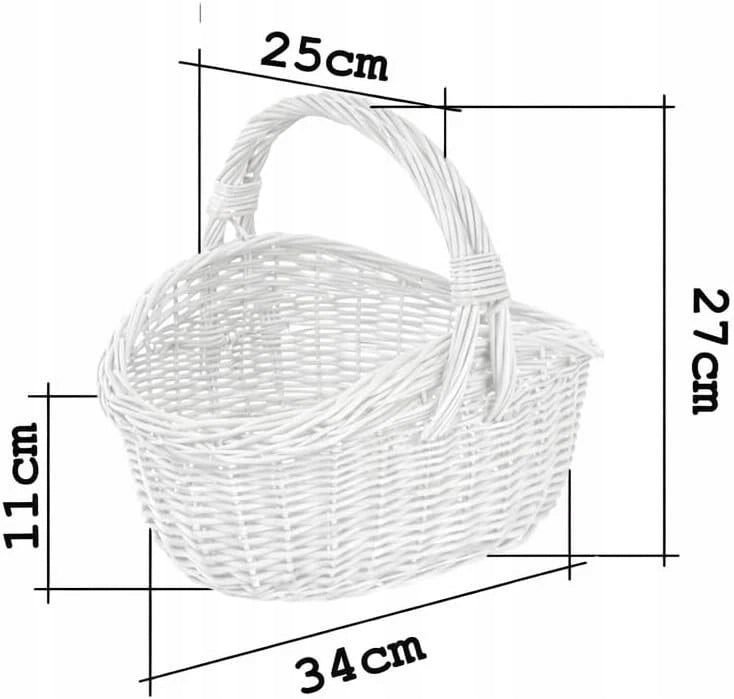 Aqbau kosz biały wiklinowy naturalny wielkanocny koszyczek rozmiar S-34cm