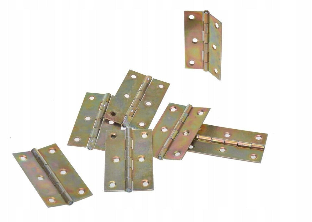 Zawias splatany 70 x 42mm meblowy budowlany skrzyniowy ocynk złoty 50 szt