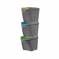 Kosze do segregacji 25L 3szt pionowe szare