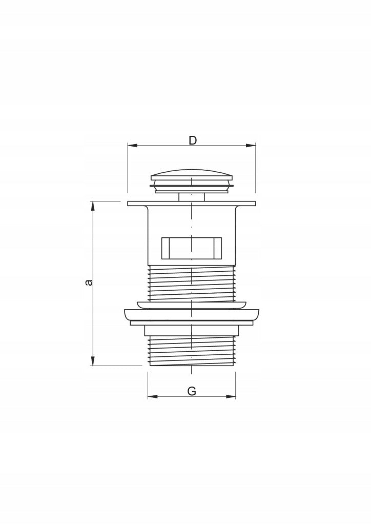 Aqbau korek spustowy klik-klak z tworzywa ABS 5/4'' chrom